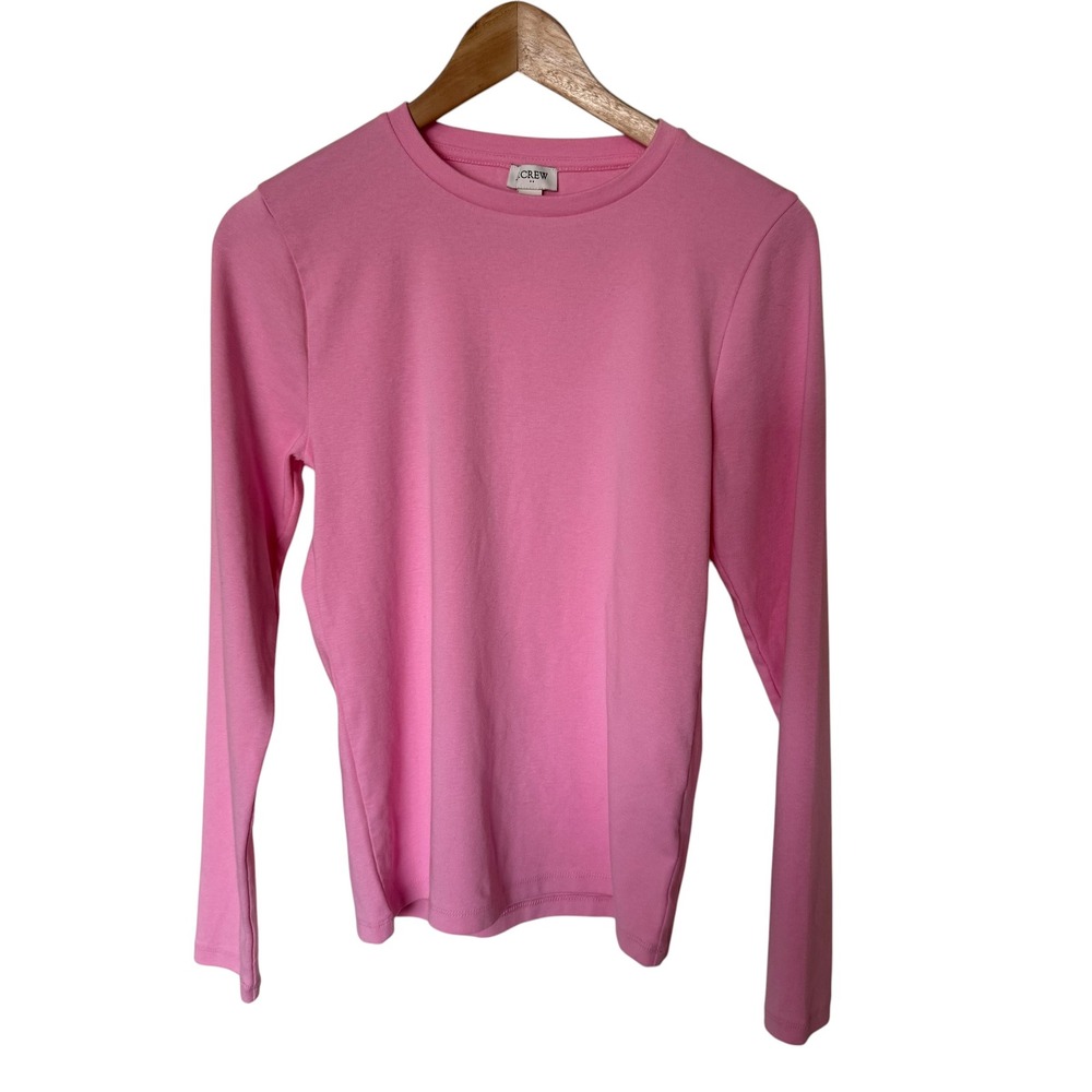 J.Crew Long Sleeve Tee‎ Women Medium Pink NEW CA961 Cotton Modal Crew Neck